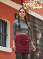 Cotton Mini Boho Skirt Maroon