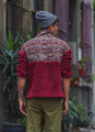 High Neck Plush Fabric Men's Sweatshirt Maroon