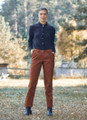 Women's Striped Cotton Pants Green