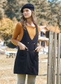 Black Boho Gilet Dress with Buttons
