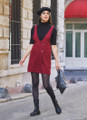 Maroon Boho Gilet Dress with Buttons