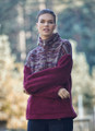 High Neck Plush Fabric Sweatshirt Maroon