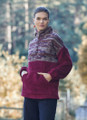 High Neck Plush Fabric Sweatshirt Maroon
