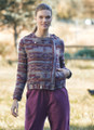 Ethnic Patterned Women's Purple Jacket with Lining