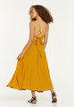 Tie Back Elegant Midi Yellow Summer Dress