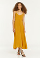 Tie Back Elegant Midi Yellow Summer Dress