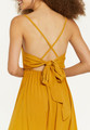 Tie Back Elegant Midi Yellow Summer Dress