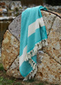 Diamond Pattern Turkish Towel in Turquoise