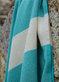 Diamond Pattern Turkish Towel in Turquoise