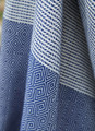 Striped Diamond Pattern Turkish Towel in Dark Blue