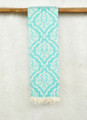 Ethnic Pattern Turkish Towel in Turquoise