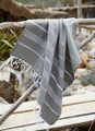 Classic Pattern Light Turkish Towel in Gray