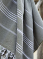 Classic Pattern Light Turkish Towel in Gray