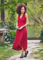 Maroon Sleeveless Wrap Dress