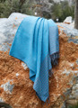 Tribal Pattern Turkish Towel in Blue
