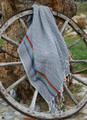 Rainbow Turkish Towel in Dark Blue
