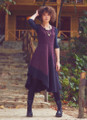 Asymmetrical Sleeveless Maroon Winter Dress