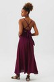 Tie Back Elegant Midi Purple Summer Dress