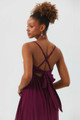 Tie Back Elegant Midi Purple Summer Dress