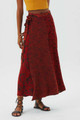 Orange Patchwork Maxi Wrap Skirt