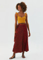 Orange Patchwork Maxi Wrap Skirt