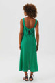 Deep Slit Bohemian Sleeveless Green Dress