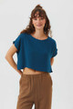 Boho Style Dark Blue Oversize Top