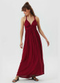 Maroon Back Strap Long Summer Dress
