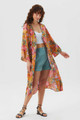 Mustard Printed Long Kimono