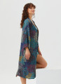 Petrol Printed Long Kimono