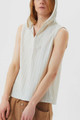 Men's Hooded Sleeveless Beige Hippie Shirt
