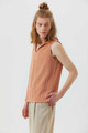 Men's Hooded Sleeveless Light Brown Hippie Shirt