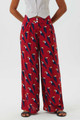 High Rise Red Bohemian Pants