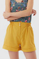 Yellow Boho Women's Shorts with Pockets