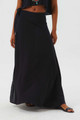 Black A-Line Boho Wrap Skirt