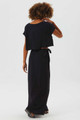 Black A-Line Boho Wrap Skirt