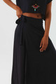 Black A-Line Boho Wrap Skirt