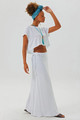 White A-Line Boho Wrap Skirt