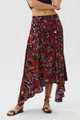 Asymmetric Cut Red A-Line Skirt