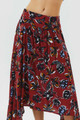 Asymmetric Cut Red A-Line Skirt