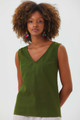 Sleeveless Green Boho Top