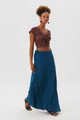 Dark Blue A-Line Boho Wrap Skirt