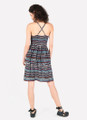 Bohemian Short Dress with Ethnic Patterns and Criss-Cross Straps