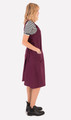 Purple Winter Cotton Jumper Dress with Wrap Back and Patch Pockets