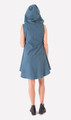 Blue Cotton Jumper Dress with Large Hood and Side Lacing