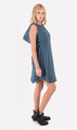 Blue Cotton Jumper Dress with Large Hood and Side Lacing
