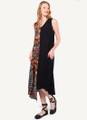 Black Long Bohemian Dress with Asymmetrical Hem