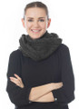 Dark Gray Cozy Cable Knit Cowl Neck Collar