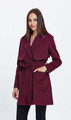 Maroon Gabardine Cotton Belted Trenchcoat