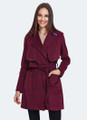Maroon Gabardine Cotton Belted Trenchcoat